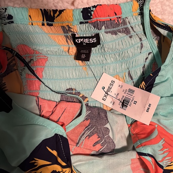 NWT Express Teal wrap sundress - Picture 3 of 4
